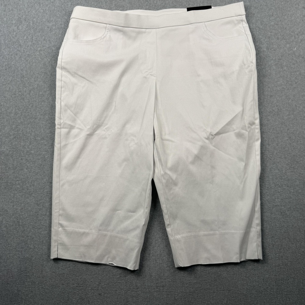 Alfred Dunner Allure‎ Capri Pants Womens 22W White Super Stretch Modern Fit NEW